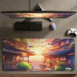 ARNA beautiful anime city inspired scenery extended large mousepad and desk mat.