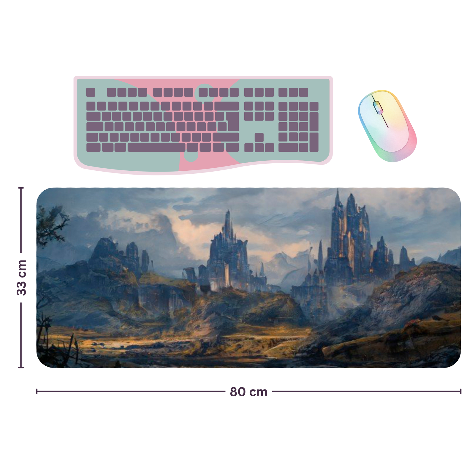 Castle in Mountains Desk mat | Mouse pad | Desk pad - Image 1