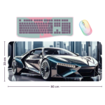 AI Gen Silver Car Desk mat | Mouse pad | Desk pad