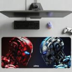 ARNA robot war gaming and artificial intelligence high tech mission inspired extended large mousepad and desk mat.