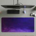 ARNA premium purple fog and violet smoke cloudy design extended large mousepad and desk mat.