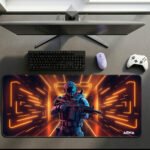 ARNA war commando mission game inspired extended large mousepad and desk mat.