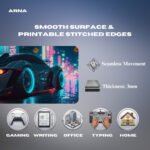 ARNA street race cybercar desk mat showing cushion thickness and seamless mouse tracking for advanced setups