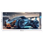 ARNA futuristic silver super luxury AI car desk mat size blueprints