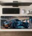 ARNA ultra modern concepts hyper vehicle featuring an artificial intelligence generated next gen silver aerodynamics sports car extended large desk mat