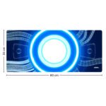 ARNA minimalist neon blue circle large mousepad dimensions layout chart