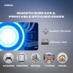 ARNA neon glowing circle desktop mat displaying heavy plush thickness and seamless control movement anywhere