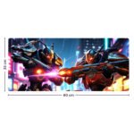 ARNA robot war transformer style large gaming desk mat size specifications sheet.