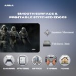 ARNA skull helmet combat desk mat displaying heavy duty thickness and seamless movement for pro esports gamers